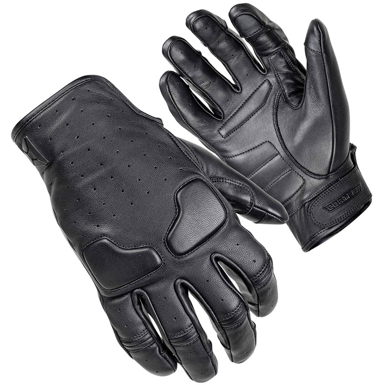 Cortech Slacker Short Cuff Leather Gloves - Black 1 Cortech Slacker Short Cuff Leather Gloves - Black