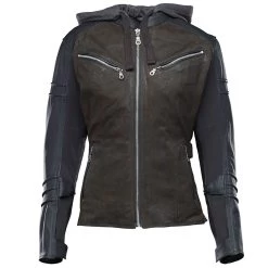 Speed And Strength Street Savvy Women's Leather/Textile Jacket - Olive/Black -Cycling Equipment Shop 880695StrtSavyJktOliveFront 75691.1532455833