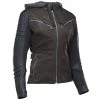 Speed And Strength Street Savvy Women's Leather/Textile Jacket - Olive/Black