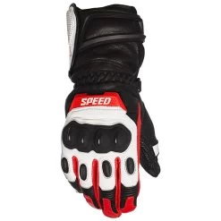 Speed And Strength Revolt Gauntlet Leather Gloves - White/Black/Red