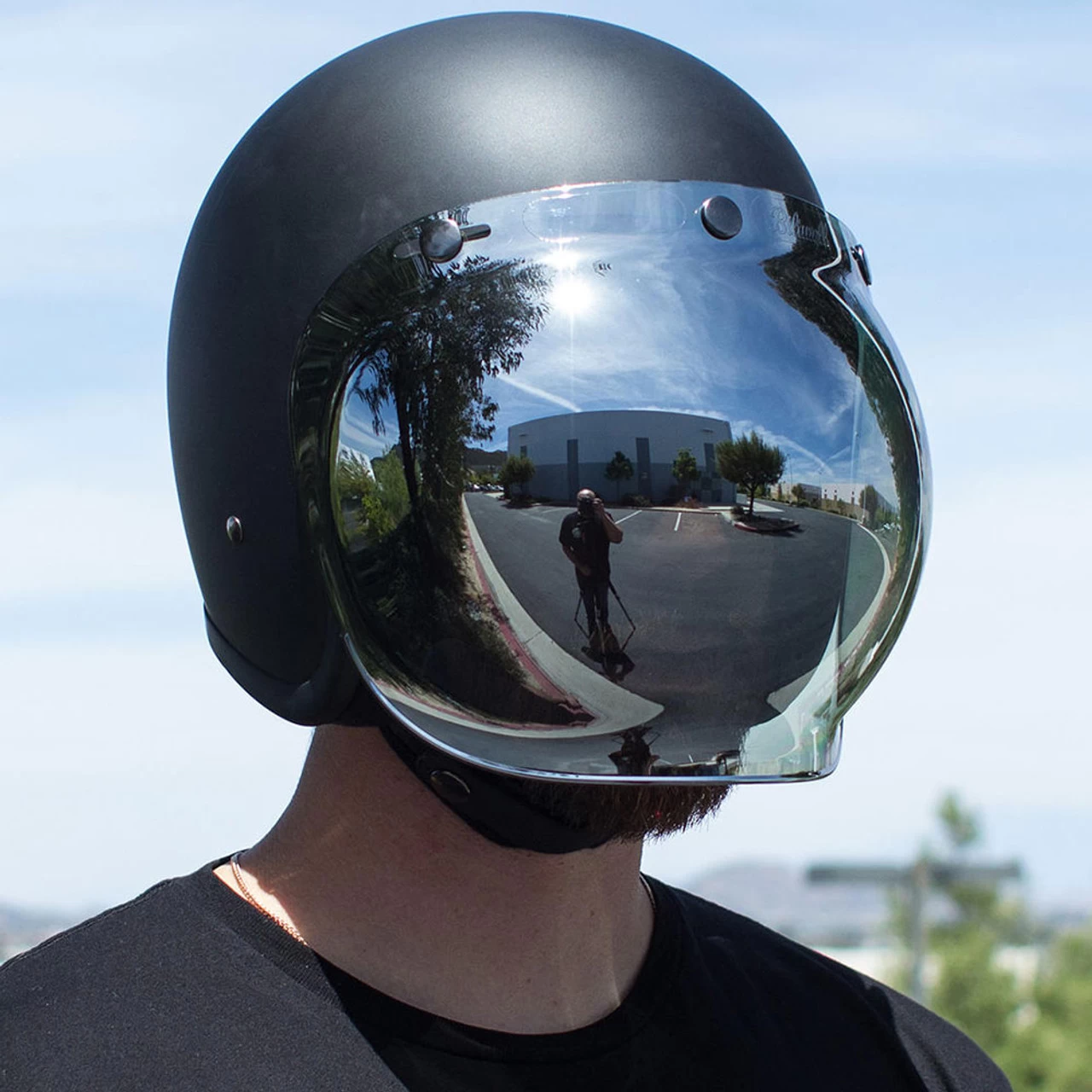 Biltwell Anti-Fog Bubble Shield - Chrome Mirror 5 Biltwell Anti-Fog Bubble Shield - Chrome Mirror - Image 5