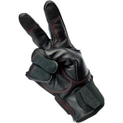 Biltwell Belden Leather Gloves - Black Redline -Cycling Equipment Shop Biltwell Belden Leather Gloves Black Redline Stitch 10 65975.1569525208