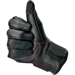 Biltwell Belden Leather Gloves - Black Redline -Cycling Equipment Shop Biltwell Belden Leather Gloves Black Redline Stitch 11 18849.1569525208