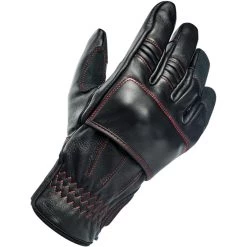 Biltwell Belden Leather Gloves - Black Redline -Cycling Equipment Shop Biltwell Belden Leather Gloves Black Redline Stitch 9 62436.1569525209