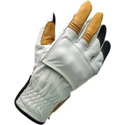 Biltwell Belden Leather Gloves - Cement/Yellow -Cycling Equipment Shop Biltwell Belden Leather Gloves Cement 5 75623.1569524095