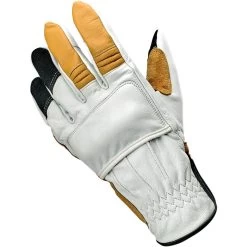 Biltwell Belden Leather Gloves - Cement/Yellow
