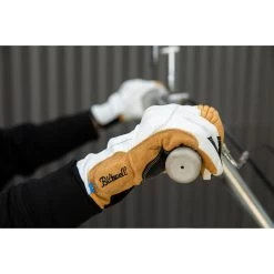 Biltwell Belden Leather Gloves - Cement/Yellow -Cycling Equipment Shop Biltwell Belden Leather Gloves Cement 8 42228.1569524063