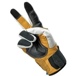 Biltwell Belden Leather Gloves - Cement/Yellow -Cycling Equipment Shop Biltwell Belden Leather Gloves Cement 41621.1569524059