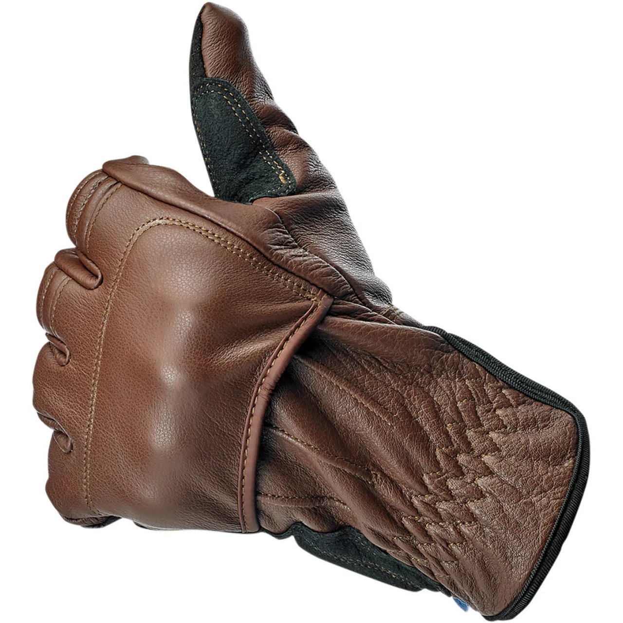Biltwell Belden Leather Gloves - Chocolate Brown 6 Biltwell Belden Leather Gloves - Chocolate Brown - Image 6