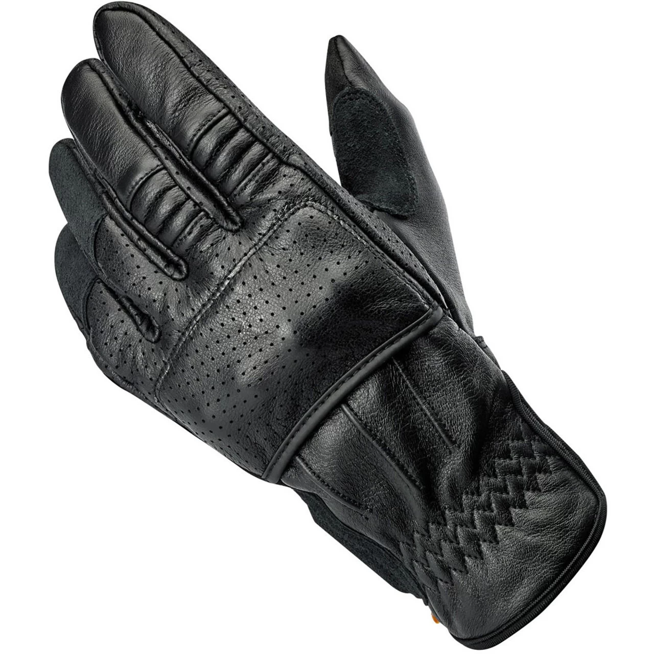 Biltwell Borrego CE Leather Gloves - Black/Black 1 Biltwell Borrego CE Leather Gloves - Black/Black