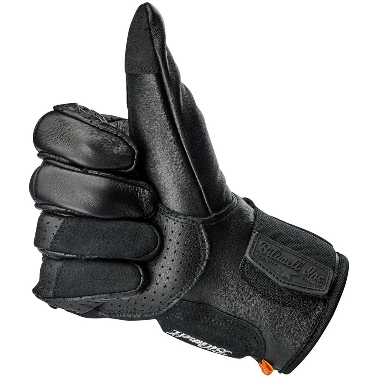 Biltwell Borrego CE Leather Gloves - Black/Black 10 Biltwell Borrego CE Leather Gloves - Black/Black - Image 10
