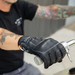 Biltwell Borrego CE Leather Gloves - Black/Cement -Cycling Equipment Shop Biltwell Borrego Gloves Black Cement 7 07763.1567006972