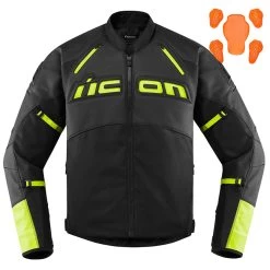 Icon Men's Contra 2 Leather Jacket - Hi-Viz