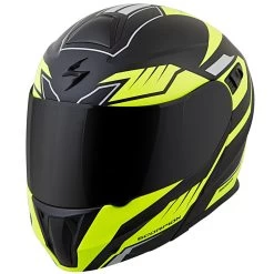 Scorpion EXO-GT920 Shuttle Modular Helmet - Neon -Cycling Equipment Shop EXO GT920 Shuttle Black Neon front angle 12206.1509991464