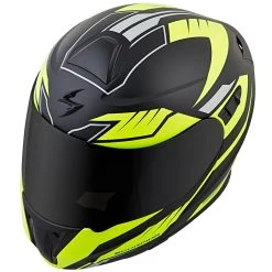 Scorpion EXO-GT920 Shuttle Modular Helmet - Neon -Cycling Equipment Shop EXO GT920 Shuttle Black Neon top angle 63640.1509991462