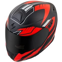 Scorpion EXO-GT920 Shuttle Modular Helmet - Black/Red -Cycling Equipment Shop EXO GT920 Shuttle Black Red top angle 77421.1509990960
