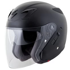 Scorpion EXO-CT220 Solids Helmet -Cycling Equipment Shop EXO CT220 Mblack front angle left faceshield 45435.1459430045