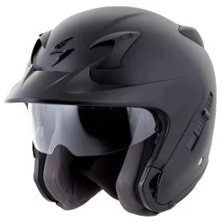 Scorpion EXO-CT220 Solids Helmet -Cycling Equipment Shop EXO CT220 Mblack front angle left visor 47601.1459430045