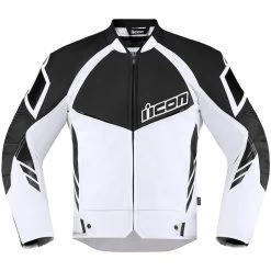 Cycling Equipment Shop 3 Icon Hypersport 2 Leather/Textile Jacket - White