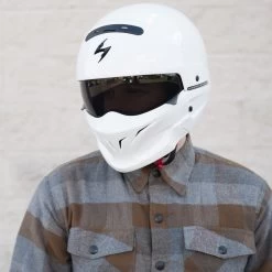 Scorpion Covert White Convertible Helmet -Cycling Equipment Shop Scorpion Covert Motorcycle Helmet White 1 07359.1508952225
