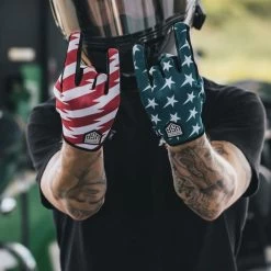 Thrashin Supply Stealth Stars & Bolts Gloves - Red/White/Blue -Cycling Equipment Shop Thrashin Supply Stealth Stars Bolts Gloves Red White Blue 4 59971.1671735421