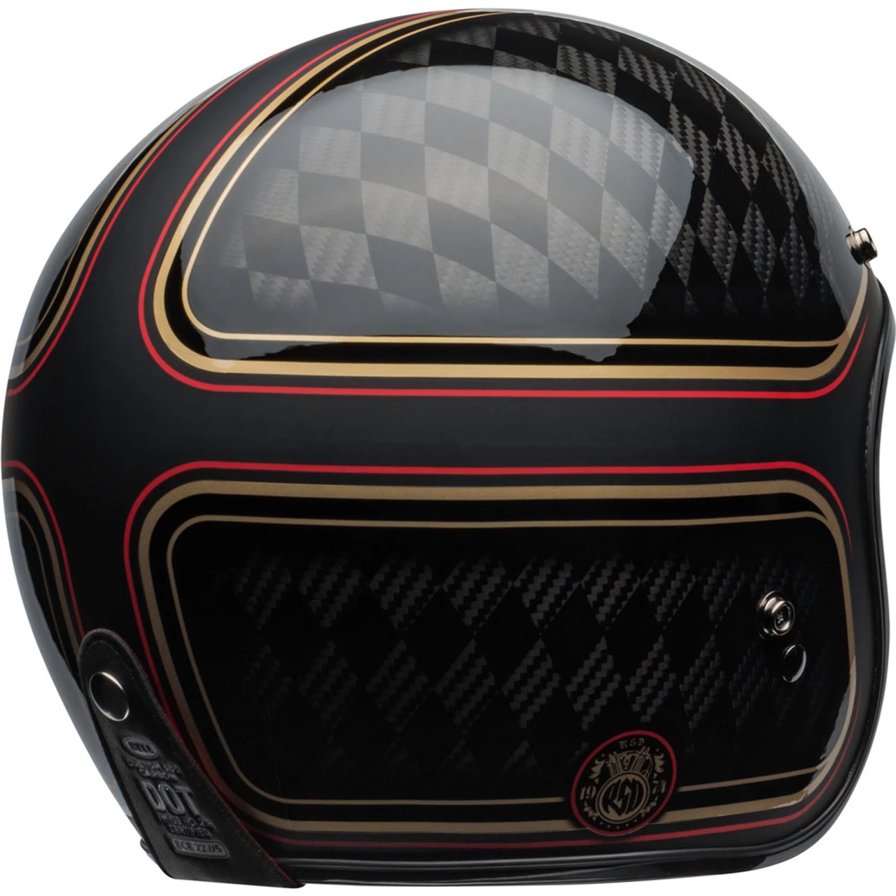 Bell Custom 500 Helmet - Carbon RSD Checkmate Matte/Gloss Black/Gold 3 Bell Custom 500 Helmet - Carbon RSD Checkmate Matte/Gloss Black/Gold - Image 3