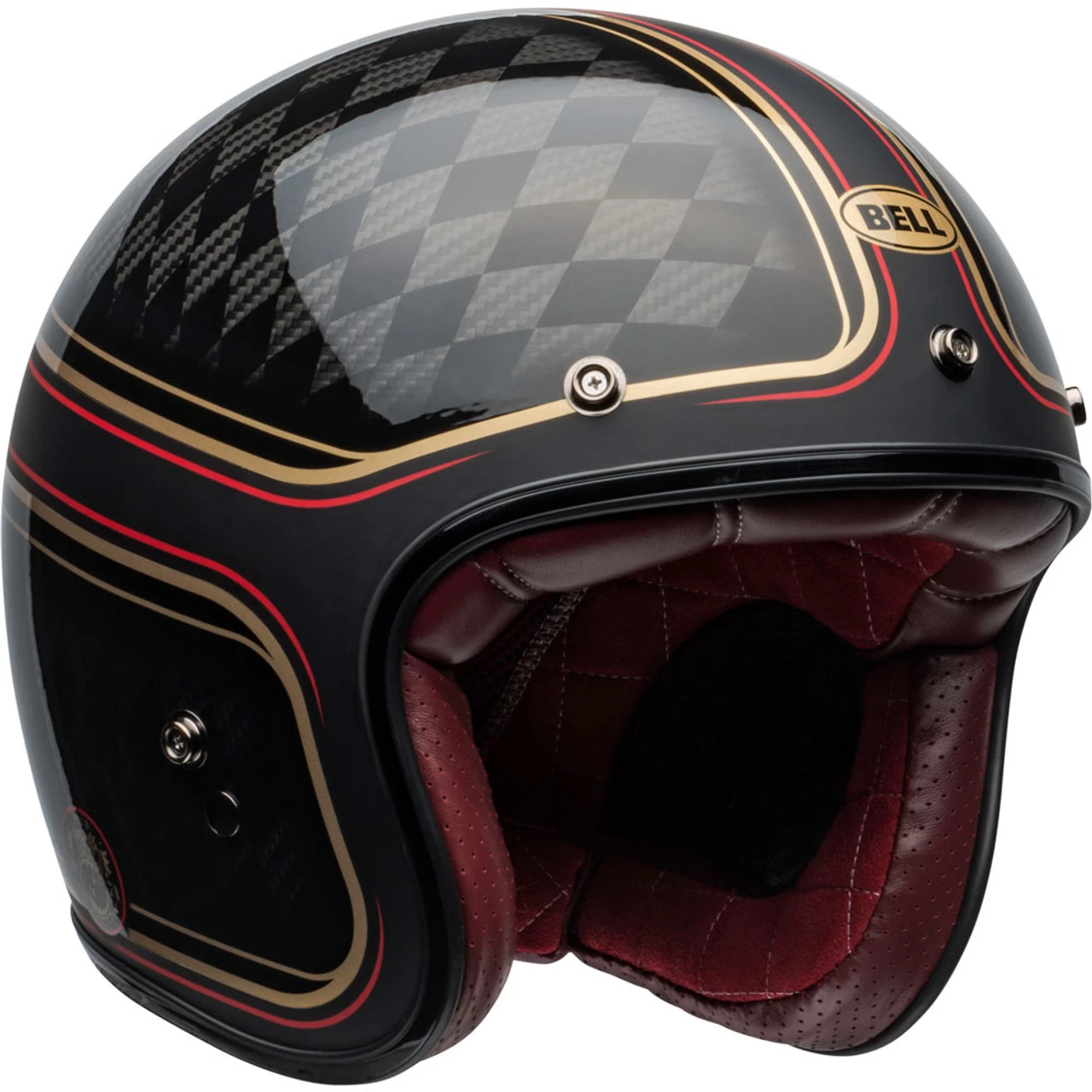 Bell Custom 500 Helmet - Carbon RSD Checkmate Matte/Gloss Black/Gold 7 Bell Custom 500 Helmet - Carbon RSD Checkmate Matte/Gloss Black/Gold - Image 7