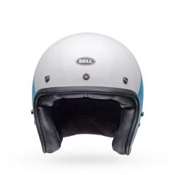 Bell Custom 500 Helmet - Riff Gloss White/Blue -Cycling Equipment Shop bell custom 500 culture classic open face motorcycle helmet riff gloss white blue 4 84590.1633100754