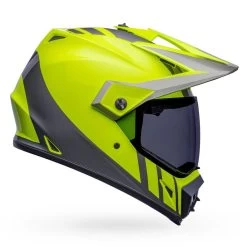 Bell MX-9 Adventure MIPS Helmet - Dash Hi-Viz/Gray -Cycling Equipment Shop bell mx 9 adventure mips motorcycle helmet dash gloss hi viz yellow gray 8 98221.1639421183