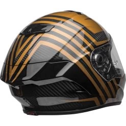Bell Race Star Flex DLX Helmet - Gloss Black/Gold -Cycling Equipment Shop bell race star flex dlx street helmet matte gloss black gold back right clear shield 85580.1609350970