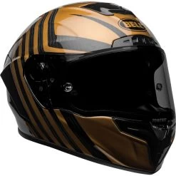 Bell Race Star Flex DLX Helmet - Gloss Black/Gold -Cycling Equipment Shop bell race star flex dlx street helmet matte gloss black gold front right 00408.1609350974