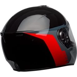 Bell SRT Helmet - Razor Gloss Black/Gray/Red -Cycling Equipment Shop bell srt street helmet razor gloss black gray red back right clear shield 75024.1611087263