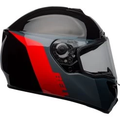 Bell SRT Helmet - Razor Gloss Black/Gray/Red -Cycling Equipment Shop bell srt street helmet razor gloss black gray red right clear shield 40704.1611087267