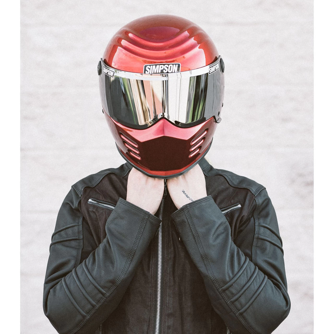 Simpson Outlaw Bandit Helmet - Candee Red 3 Simpson Outlaw Bandit Helmet - Candee Red - Image 3