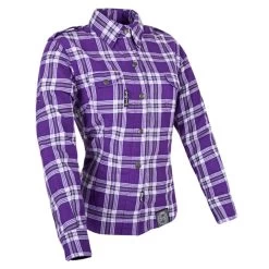 Speed And Strength Smokin Aces™ Women's Reinforced Moto Shirt -Cycling Equipment Shop speedandstrength wsmokinaces flannel motorcycle shirt prpl frnt3qt 2 75998.1434736838